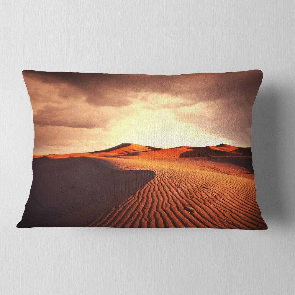 7912 Designart Brown Desert Dunes at Sunrise' African Landscape Throw